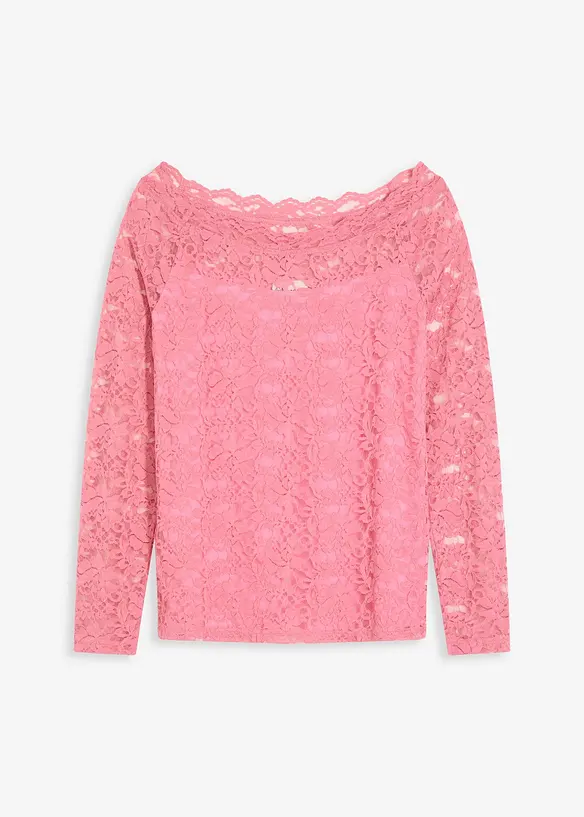 T-shirt manches longues en dentelle, bonprix