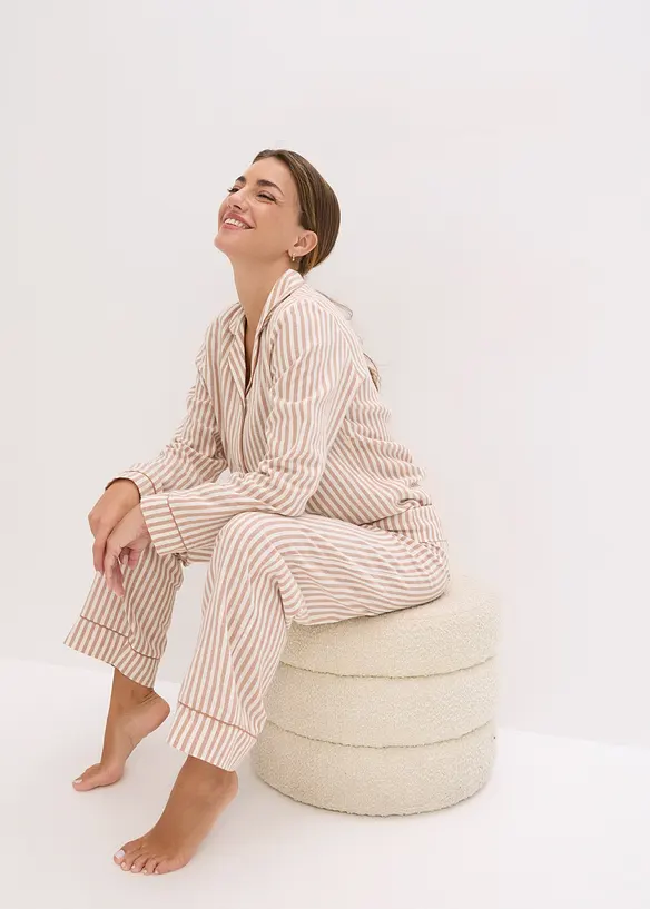 Pyjama en flanelle avec pochette cadeau, bonprix