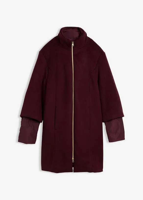 Manteau en laine avec légère doudoune intérieure en duvet (ens. 2 pces), bonprix
