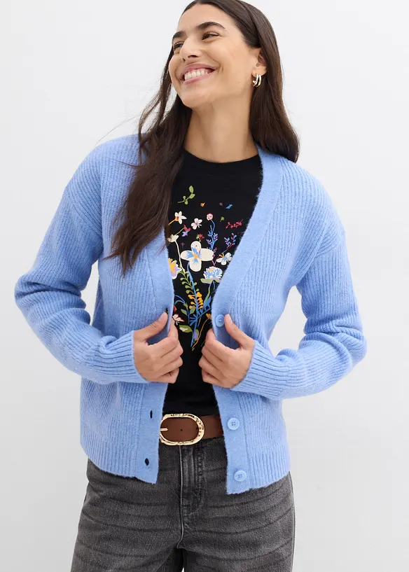 Gilet en maille côtelée, bonprix
