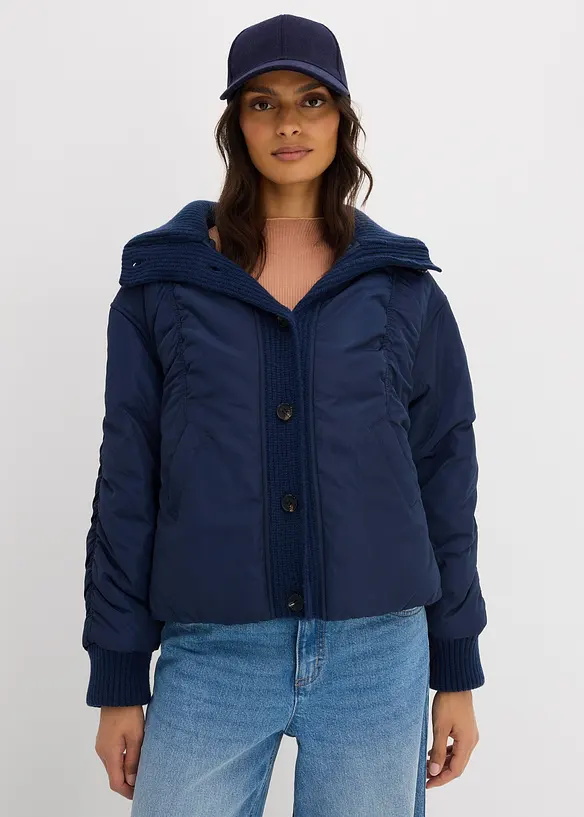 Veste rembourrée à finitions côtelées, bonprix