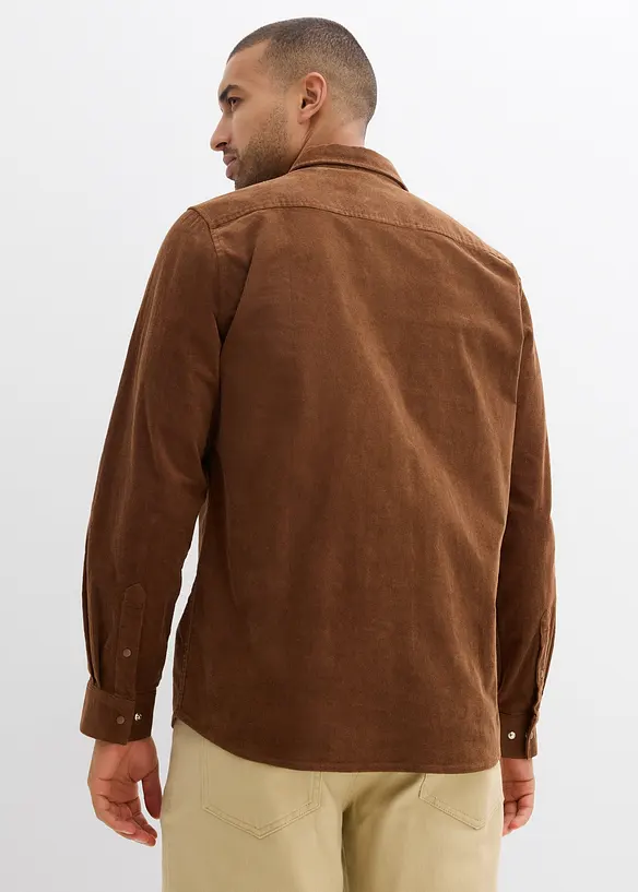 Chemise en velours côtelé de coton extensible, bonprix
