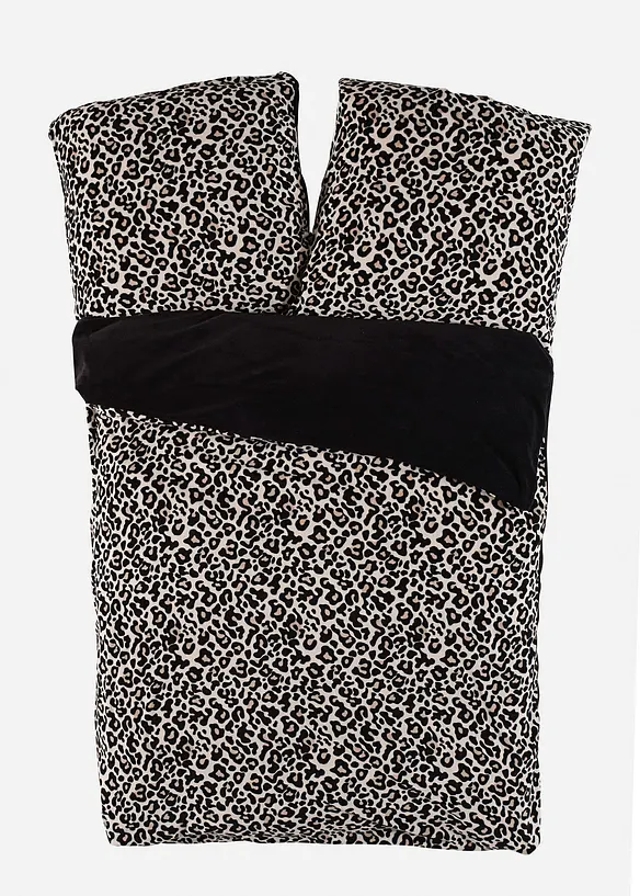 Parure de lit réversible toucher cachemire, motif léopard, bonprix