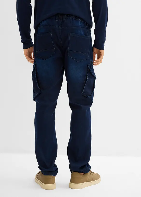 Jogger droit effet jean et poches cargo, Regular, bonprix