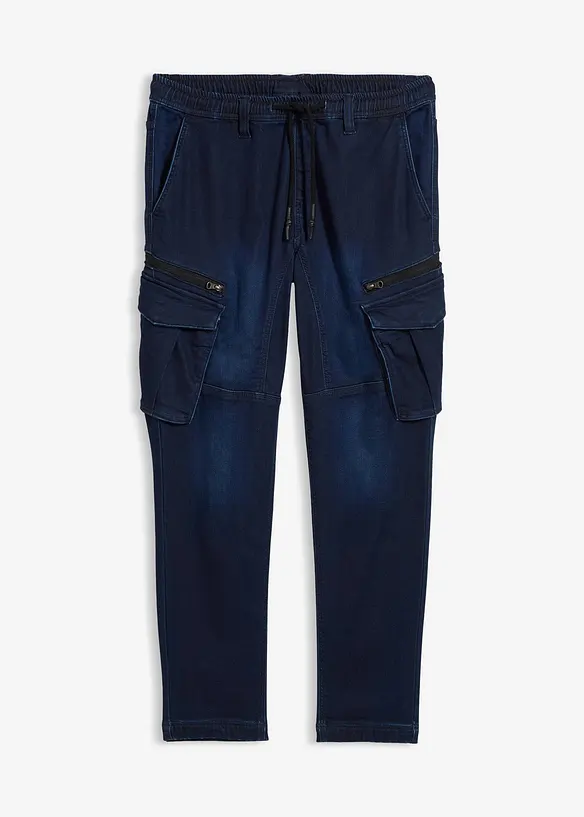 Jogger droit effet jean et poches cargo, Regular, bonprix