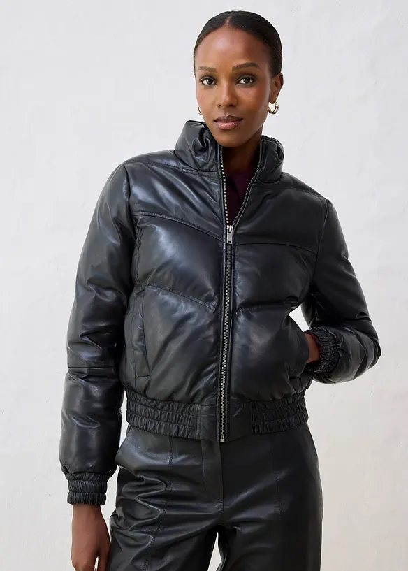 Doudoune en cuir d’agneau nappa, bonprix