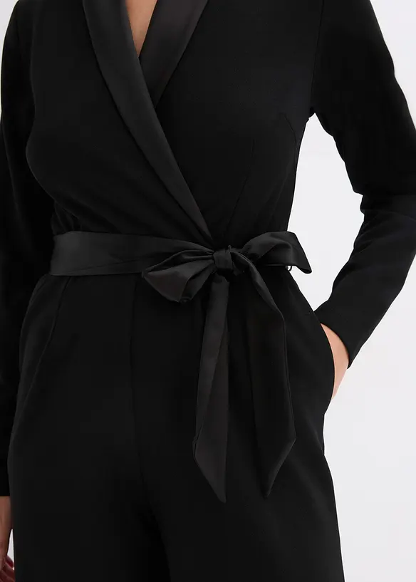 Combinaison en crêpe texturé avec empiècement en satin, bonprix