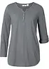 T-shirt col tunisien boutonné à manches longues, bonprix