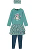 T-shirt manches longues, jupe, legging, bandeau fille (ens. 4 pces), bonprix