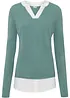 Pull en fine maille empiècement chemisier, bonprix