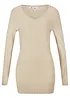 Pull long basique à col V, bonprix