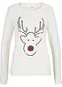 Pull de Noël renne à sequins, bonprix
