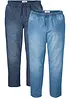 Lot de 2 jeans classiques à taille élastiquée en denim estival, bonprix