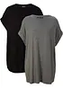Lot de 2 T-shirts longs 100% coton, bonprix