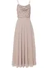Robe à fines bretelles et haut à sequins brodés, bonprix