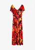 Robe longue à volant et ceinture, bonprix