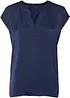 Blouse manches courtes ample en satin avec épaules descendues, bonprix