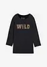 T-shirt manches longues avec rivets et imprimé, bonprix