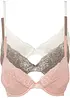 Lot de 3 soutiens-gorge push-up avec dentelle, bonprix