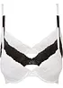 Lot de 3 soutiens-gorge push-up avec dentelle, bonprix