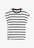 T-shirt en éponge, rayé, manches longues, bonprix