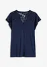 T-shirt col tunisien en viscose et dentelle, bonprix