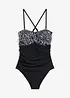 Maillot 1 pièce sculptant effet croisé, maintien modéré, bonprix