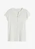 T-shirt col tunisien en viscose et dentelle, bonprix