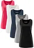 Lot de 5 débardeurs longs 100% coton, bonprix
