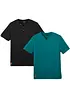 Lot de 2 T-shirts col tunisien 100 % coton, bonprix