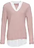 Pull en fine maille empiècement chemisier, bonprix