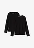 Lot de 2 T-shirts manches longues en coton extensible, bonprix