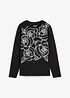 T-shirt manches longues avec roses imprimées, bonprix