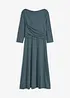 Robe midi drapée manches 3/4, bonprix