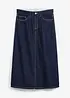 Jupe midi en jean, taille mi-haute, toile ultra-douce, bonprix