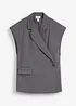 Long gilet sans manches à épaulettes, bonprix