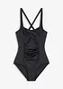 Maillot 1 pièce sculptant en matière brillante, maintien modéré, bonprix