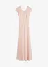Robe en crêpe avec dentelle et détail à nouer, bonprix