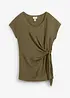 T-shirt cache-cœur, 100% lin, bonprix