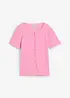 T-shirt texturé et boutonné, bonprix