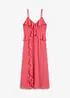 Robe midi en crêpe à volants, bonprix