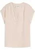 Blouse manches courtes ample en satin avec épaules descendues, bonprix
