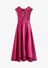 Robe longue en satin brillant et dentelle, bonprix