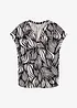 T-shirt col tunisien en viscose mélangée, bonprix