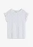 Top en maille aspect crochet avec dentelle, bonprix