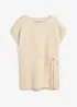 T-shirt 100% lin à finitions tissées, bonprix