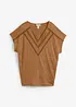 T-shirt 100% lin avec dentelle, bonprix