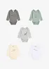 Lot de 5 bodies bébé manches longues, bonprix
