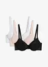 Lot de 3 soutiens-gorge push-up avec dentelle, bonprix