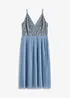 Robe midi à jupe plissée et sequins brodés, bonprix